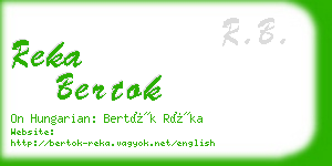 reka bertok business card